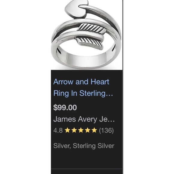 James Avery Arrow and Heart Ring - Picture 5 of 5